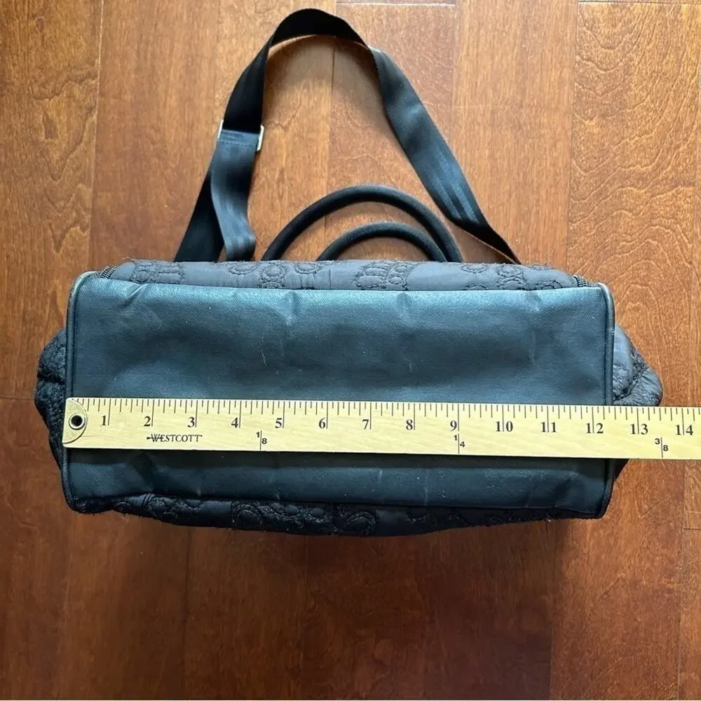 Petunia Pickle Bottom Black Quilted Diaper Bag, Shoulder Bag/Crossbody